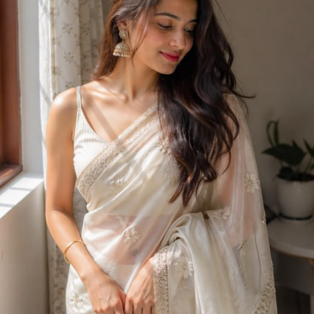 CreamSaree