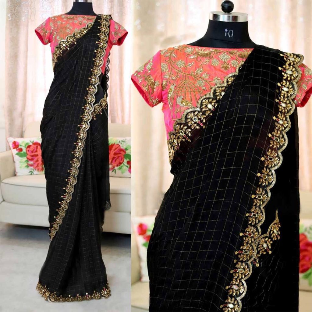 BlackPink Saree